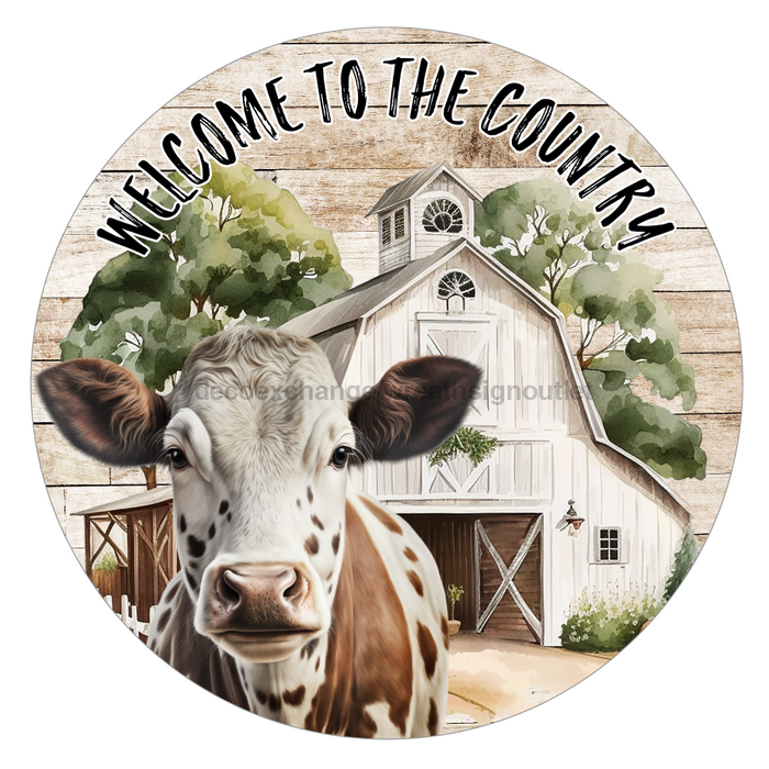 Cow Sign Farmhouse Decoe-5226 10’ Metal Round