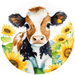 Cow Sign Sunflower Decoe-5191 10’ Metal Round