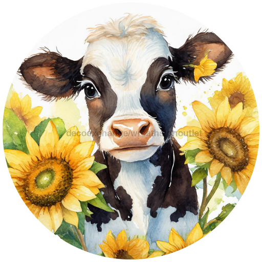 Cow Sign Sunflower Decoe-5192 10’ Metal Round