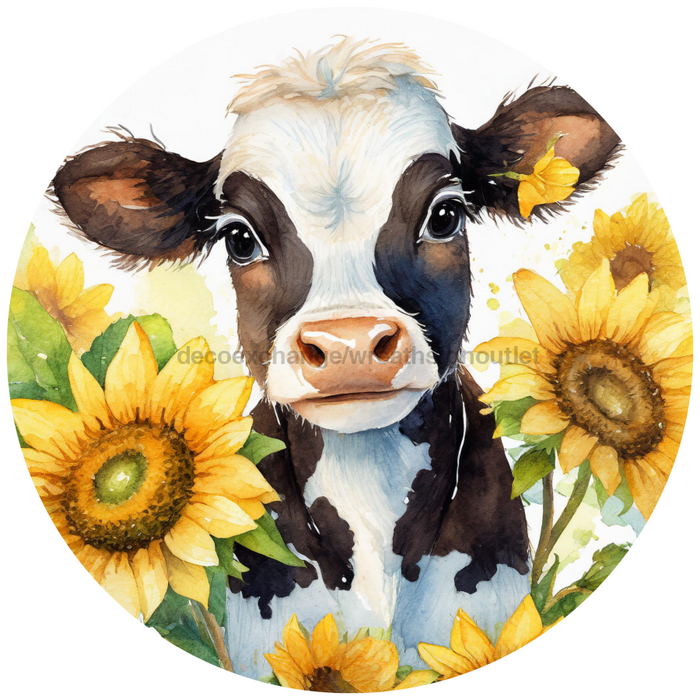 Cow Sign Sunflower Decoe-5192 10’ Metal Round