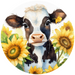 Cow Sign Sunflower Decoe-5192 10’ Metal Round