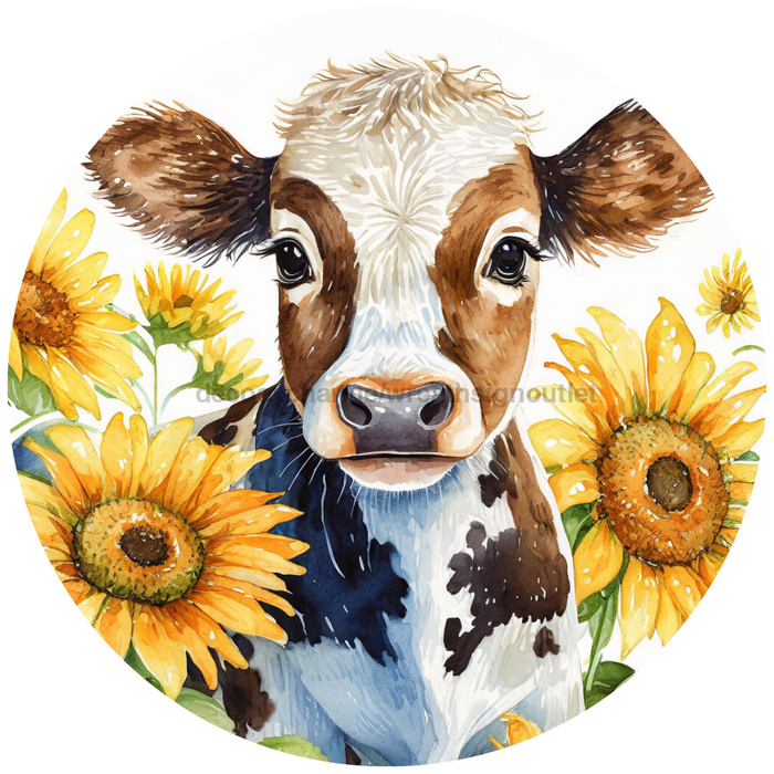 Cow Sign Sunflower Decoe-5193 10’ Metal Round