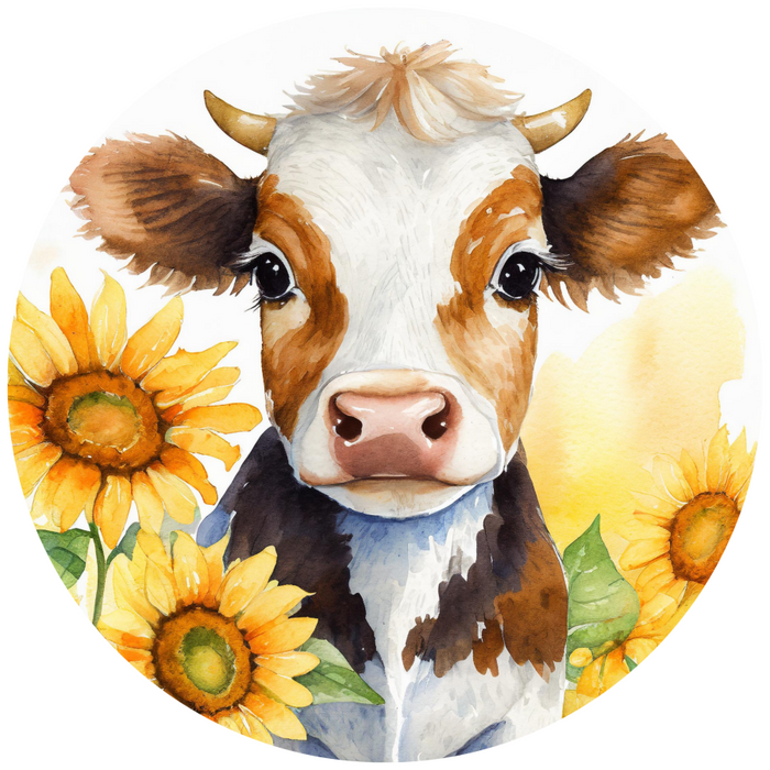 Cow Sign Sunflower Decoe-5194 10’ Metal Round
