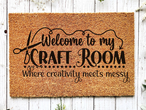 Craft room Doormat, Crafter Gift, Welcome Mat, Housewarming Gift, Craft room sign, Funny Door Mat, messy crafter gift - DecoExchange