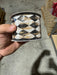 Cream Canvas/Black Faded Harlequin/Gold Metallic 2.5’’X10Y 72437-40-20 Ribbon
