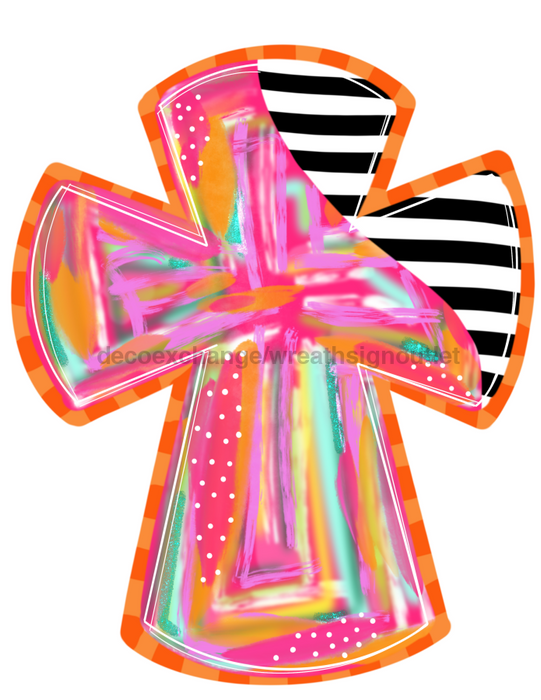 Cross Door Hanger Colorful Decoe-W-903720 22’ Wood