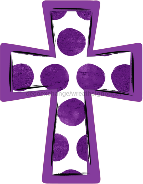 Cross Door Hanger Polka Dot Decoe-W-766-Dh 22’ Wood