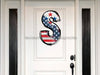 Custom Patriotic Initial Sign Door Hanger Rustic Wood Sign Decoe-W-307 22 S