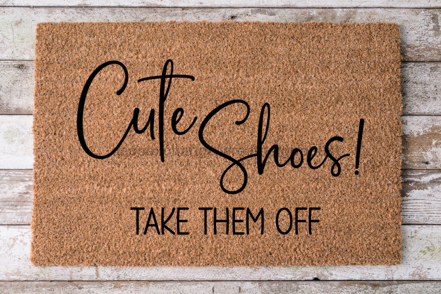 Cute Shoes Take Them Off - Funny Door Mat - 30x18" Coir Door Mat - DECOE-CM-053 - DecoExchange