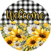 Daisy Sign Welcome Dco-00818 For Wreath 10 Round Metal
