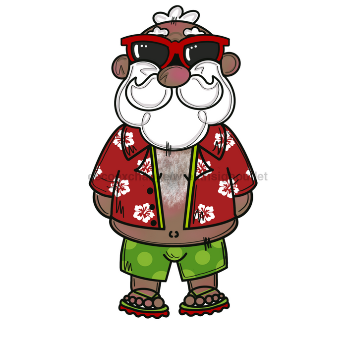 Dark Skin Beach Santa Door Hanger Mj-W-00081-Dh 22’ Wood
