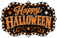 Happy Halloween Orange Check Marquee, DBJ-W-0046, 12in Sign For Wreath, Wood Wreath Sign - DecoExchange®