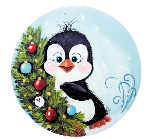 Christmas Door Hanger, Penguin wood sign, DD-W-0008-DH, 22" Door Hanger - DecoExchange®