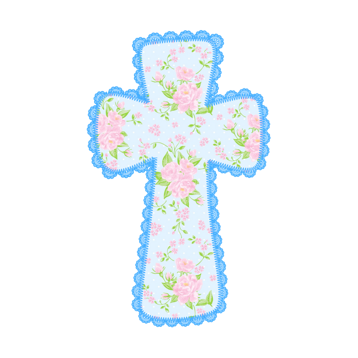 Relgious Sign, Cross Sign, DECOE-W-905025-DH, Sign For Wreath, 22" Door Hanger - DecoExchange®
