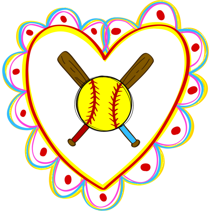 Softball Sign, Sports Sign, DECOE-W-905030-DH, Sign For Wreath, 22" Door Hanger - DecoExchange®