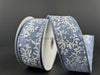 Denim Linen Ribbon With White Glitter Leaf Swirls 1.5’X10Y 78475-09-05