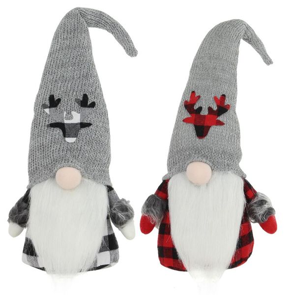 2 Asst 10"H Gnome Grey/Red/Black/White XN4270