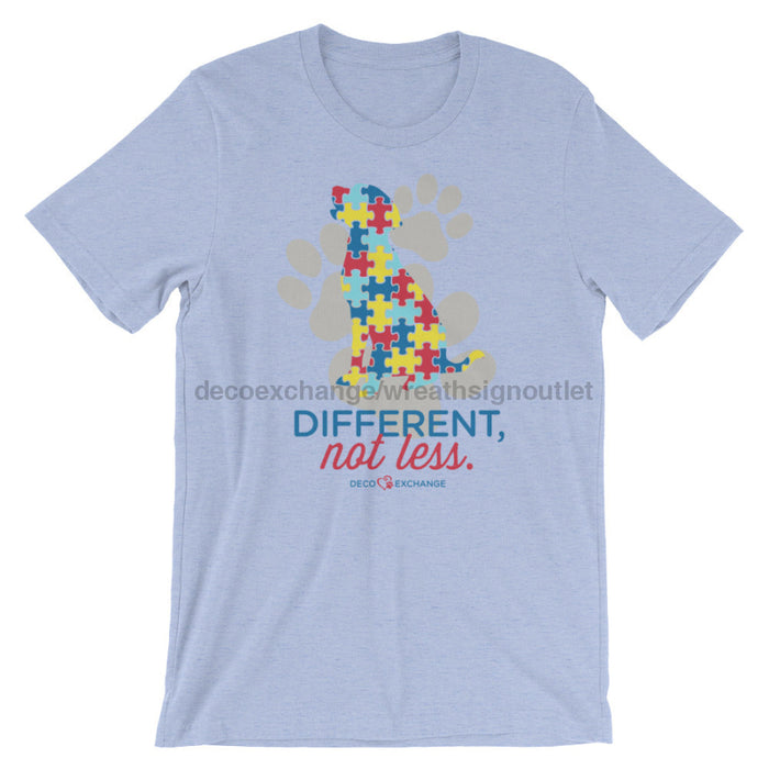 Different Not less Autism - Light Colors (1) - Short-Sleeve Unisex T-Shirt - DecoExchange Autism Awareness - DecoExchange