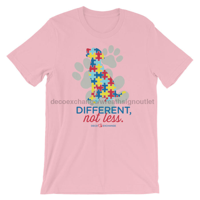 Different Not less Autism - Light Colors (1) - Short-Sleeve Unisex T-Shirt - DecoExchange Autism Awareness - DecoExchange