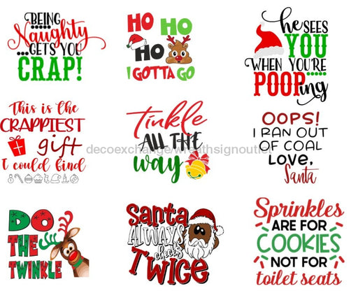 Digital Download - Christmas Toilet Paper Sublimation Bundle Print Your Own Sign