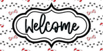 Dog Christmas Welcome Sign Dco-00665 For Wreath 6X12 Metal