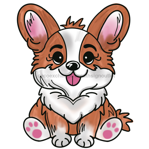 Dog Corgi Door Hanger Mj-W-00074-Dh 22’ Wood