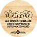 Dog Door Hanger All Who Enter Dco-01059 Sign For Wreath 18 Round