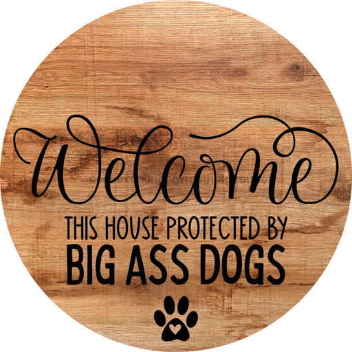 Dog Door Hanger Big Dogs Dco-01081 Sign For Wreath 18 Round