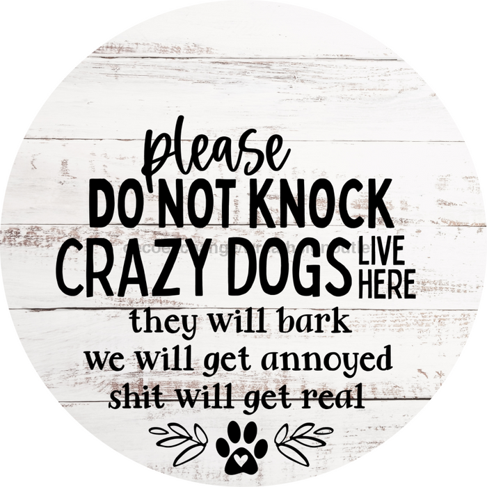 Dog Door Hanger Do Not Knock Dco-01076 Sign For Wreath 18 Round