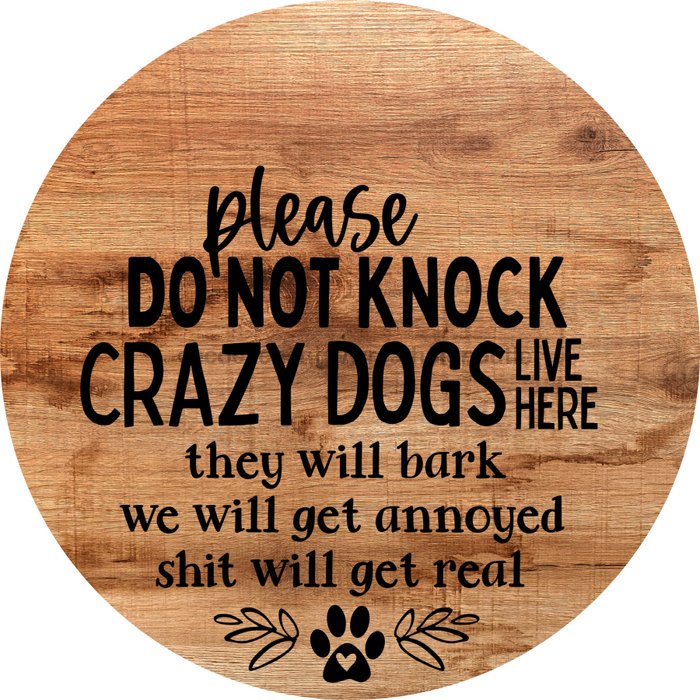 Dog Door Hanger Do Not Knock Dco-01077 Sign For Wreath 18 Round