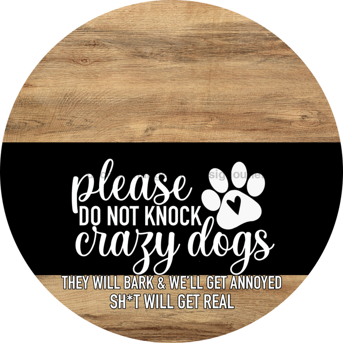 Dog Door Hanger, Hello Brought Treats Door Hanger, DCO-01975-DH, 18" Round Wood