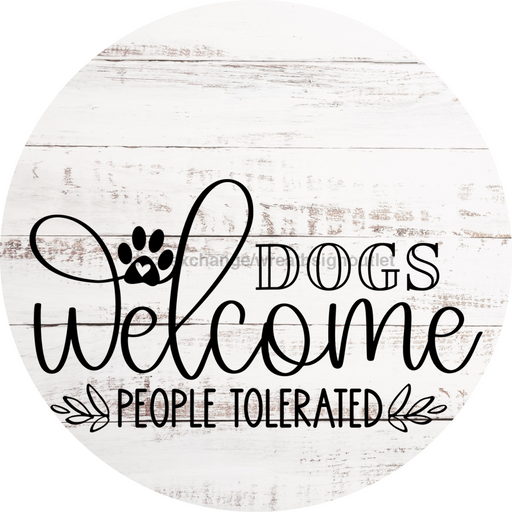 Dog Door Hanger Dogs Welcome Dco-01083 Sign For Wreath 18 Round