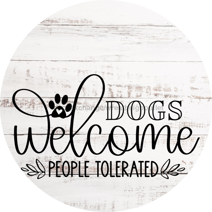 Dog Door Hanger Dogs Welcome Dco-01083 Sign For Wreath 18 Round
