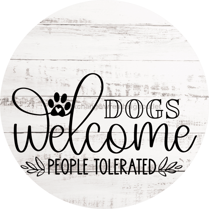 Dog Door Hanger Dogs Welcome Dco-01083 Sign For Wreath 18 Round