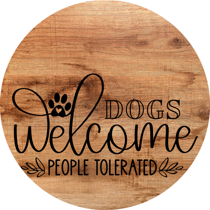Dog Door Hanger Dogs Welcome Dco-01084 Sign For Wreath 18 Round