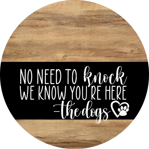 Dog Door Hanger, Hello Brought Treats Door Hanger, DCO-01975-DH, 18" Round Wood