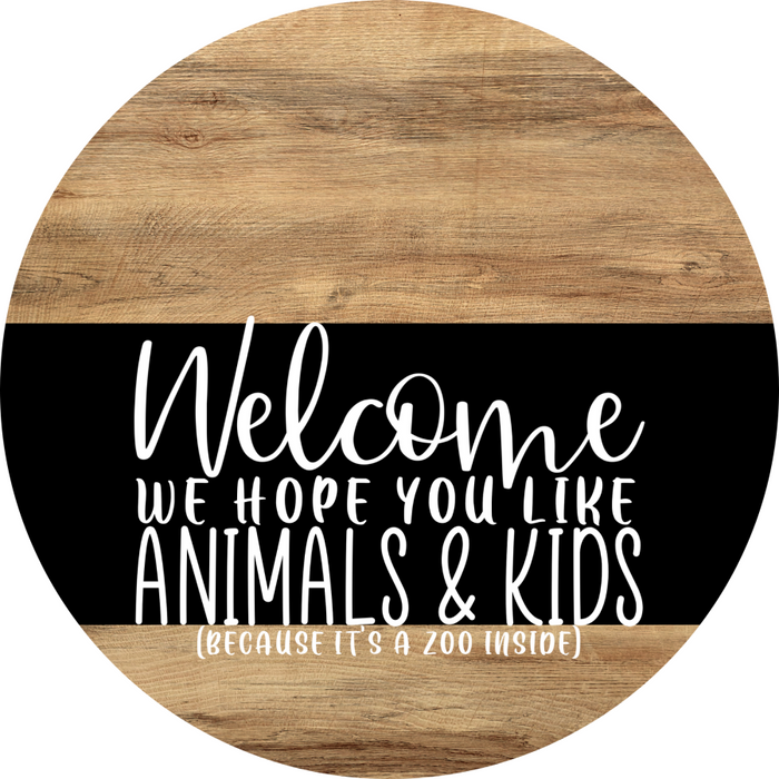 Dog Door Hanger, Hello Brought Treats Door Hanger, DCO-01975-DH, 18" Round Wood