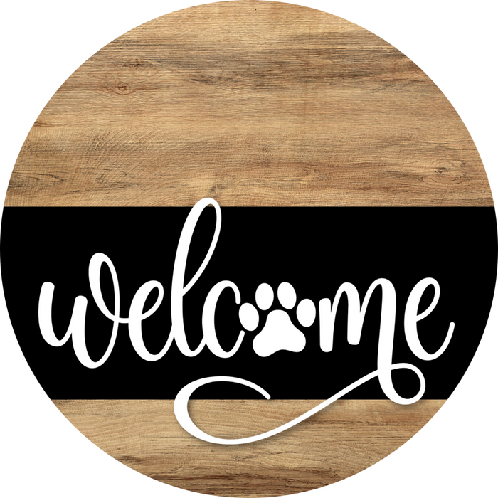 Dog Door Hanger, Hello Brought Treats Door Hanger, DCO-01975-DH, 18" Round Wood