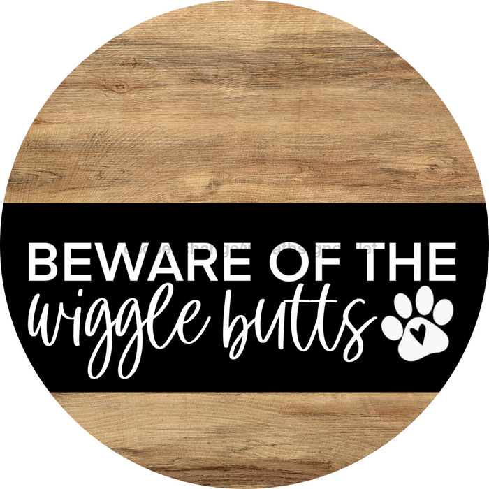 Dog Door Hanger, Hello Brought Treats Door Hanger, DCO-01975-DH, 18" Round Wood