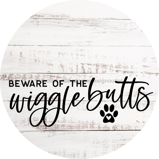 Dog Door Hanger Wigglebutts Dco-01068 Sign For Wreath 18 Round