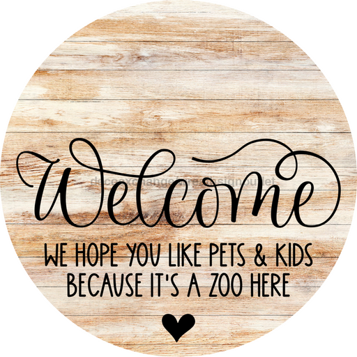 Dog Door Hanger Zoo In Here Dco-01070 Sign For Wreath 18 Round