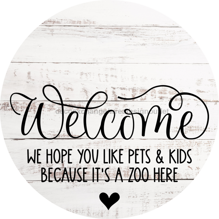 Dog Door Hanger Zoo In Here Dco-01072 Sign For Wreath 18 Round