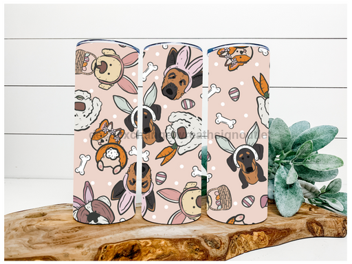 Dog Easter Pink 20 oz Skinny Tumbler DECOETUMBLER-047 - DecoExchange