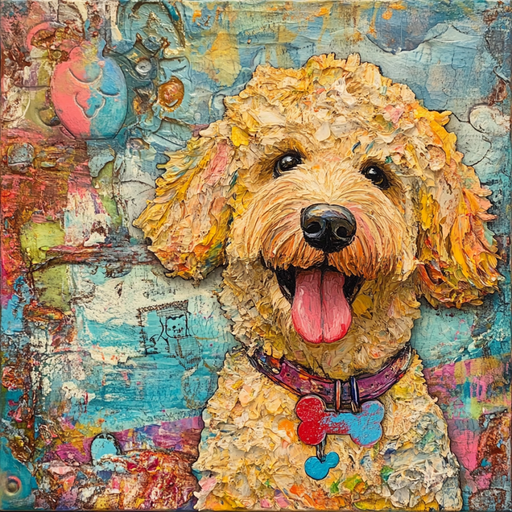 Dog Sign, Doodle Sign, DCO-12973, Sign For Wreath, 10x10" Metal Sign