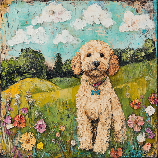 Dog Sign, Doodle Sign, DCO-12974, Sign For Wreath, 10x10" Metal Sign