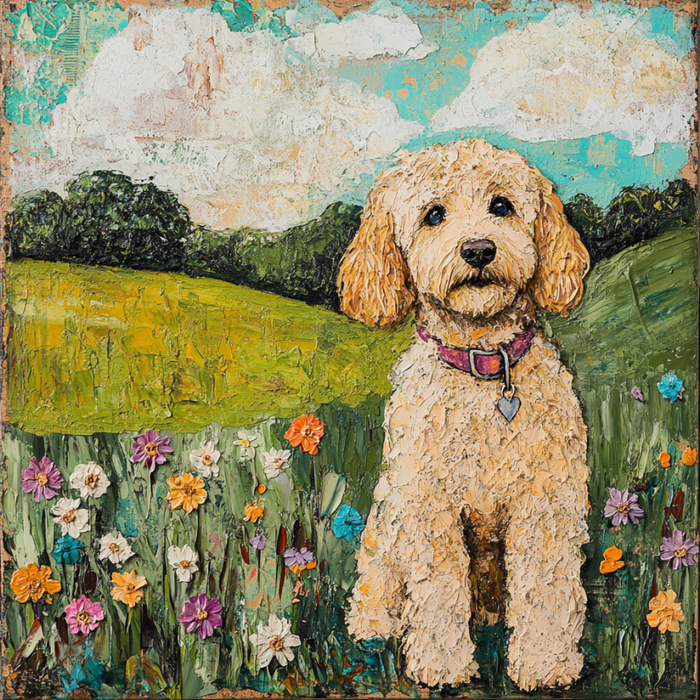 Dog Sign, Doodle Sign, DCO-13007, Sign For Wreath, 10x10" Metal Sign