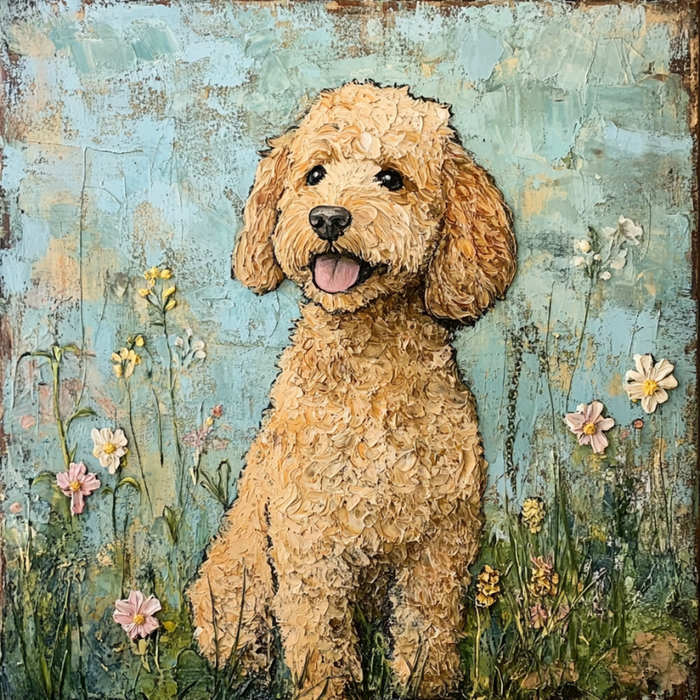 Dog Sign, Doodle Sign, DCO-13016, Sign For Wreath, 10x10" Metal Sign