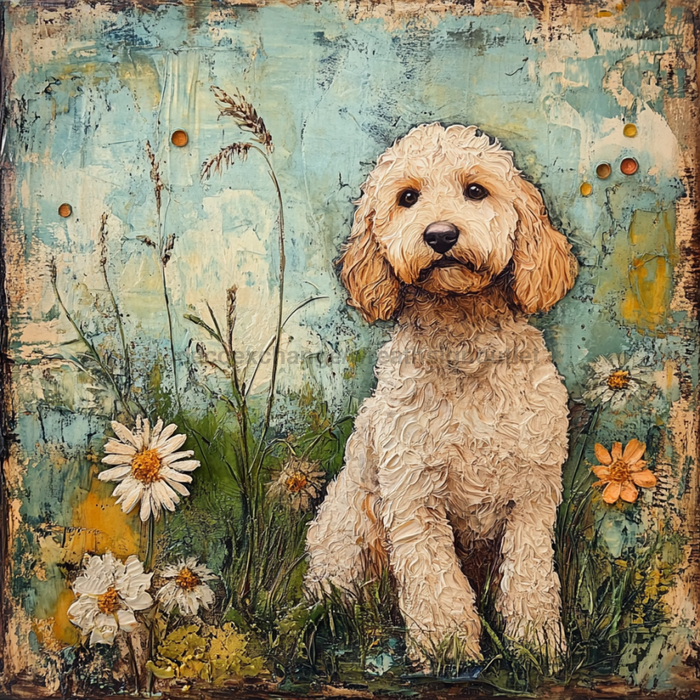 Dog Sign, Doodle Sign, DCO-13019, Sign For Wreath, 10x10" Metal Sign