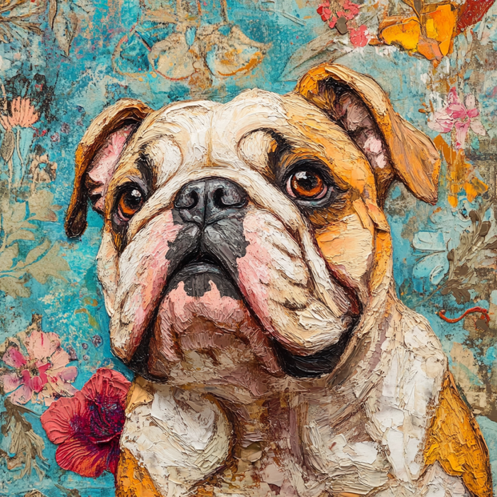 Dog Sign, English Bulldog Sign, DCO-12927, Sign For Wreath, 10x10" Metal Sign