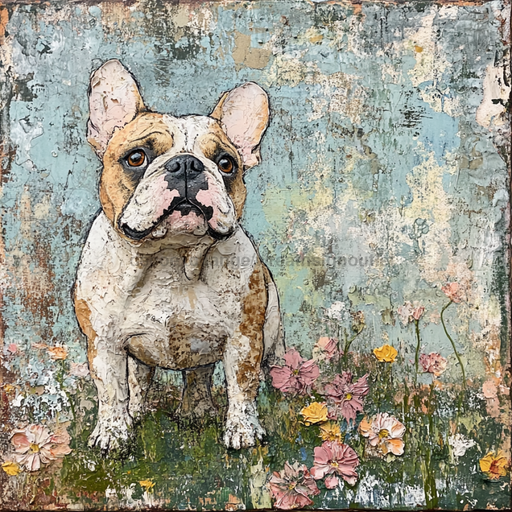 Dog Sign, English Bulldog Sign, DCO-12931, Sign For Wreath, 10x10" Metal Sign